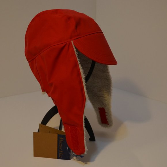 Homemade Musher Hat Red Waterproof Nylon Upper Shell White Fleece Inner Shell OS - Picture 6 of 16